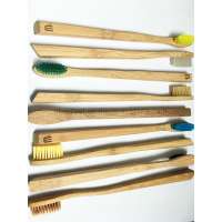 Hotel Disposable Oval Bristle Bamboo Handle Toothbrush