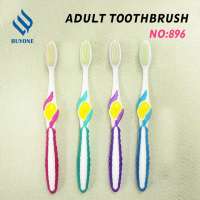 Customized adult in the wings shaped with PP handle home used and soft medium bristle toothbrush