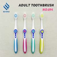 New item love shaped PP  handle and soft medium  bristle eco-friendly toothbrush produced in yangzhou factory