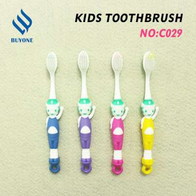 Cartoon cute baby shaped PP handle antislip  and  the soft medium bristle home used  kids toothbrush